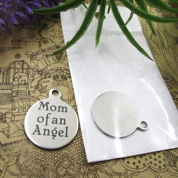 

10pcs--"Mom Of An Angel"stainless steel charms 5 styles for choosing DIY Charms for necklace bracelets