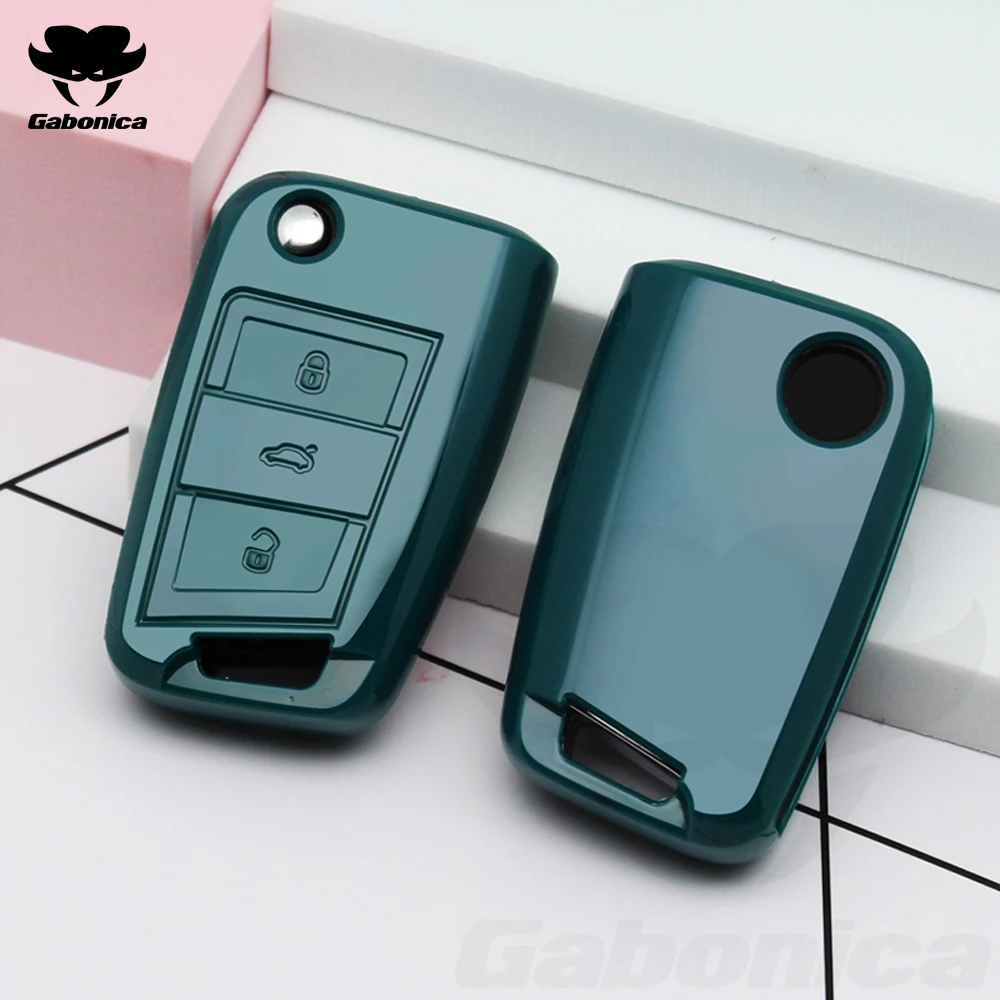 New Soft TPU Car Key Cover Case Shell fob For Volkswagen VW Golf 7 mk7 Seat Ibiza Leon FR 2 Altea Aztec Fob Keychain Accessories