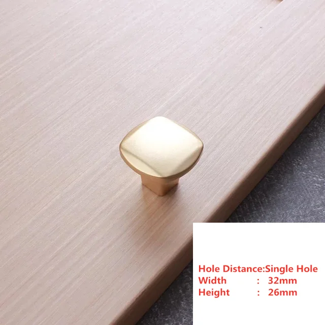 Handles Drawer Cabinet Furniture Kitchen Handles for Cabinet Knob Door Drawer Furniture Kitchen Pearl Golden Simplicity Hardware B12-Single hole