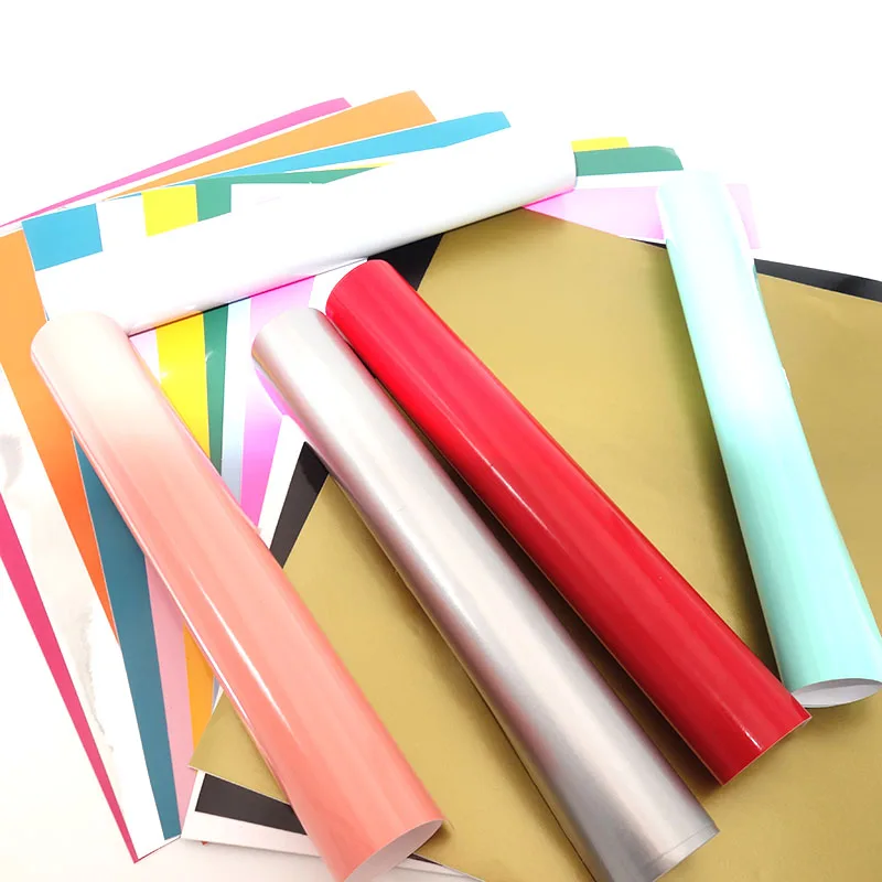 Gold/Silver Adhesive Craft Vinyl Film Roll Permanent Craft Outdoor Decal DIY Car/Wall/Laptop/Window Decor For Cutting Machines
