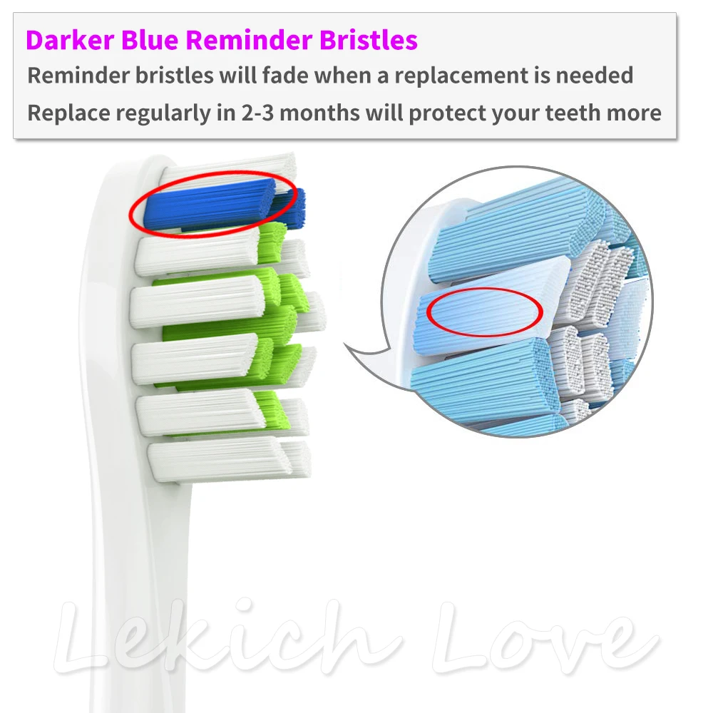 Toothbrush Heads 4 Pcs with Protective Covers for Philips Sonicare Brush Heads Fit for 2 Series 3 Series Gum Health DiamondClean toothbrush heads