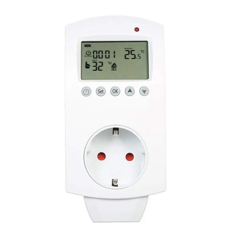 

EU Plug Wireless Temperature Controller Wireless Floor Heating Programmable Thermostat LCD Display Socket Chamber Water Heater