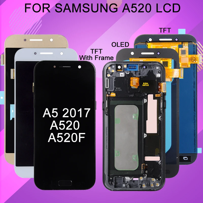 Catteny 5 2 дюймов A520 ЖК экран для Samsung Galaxy A5 2017 дисплей с сенсорным экраном дигитайзер