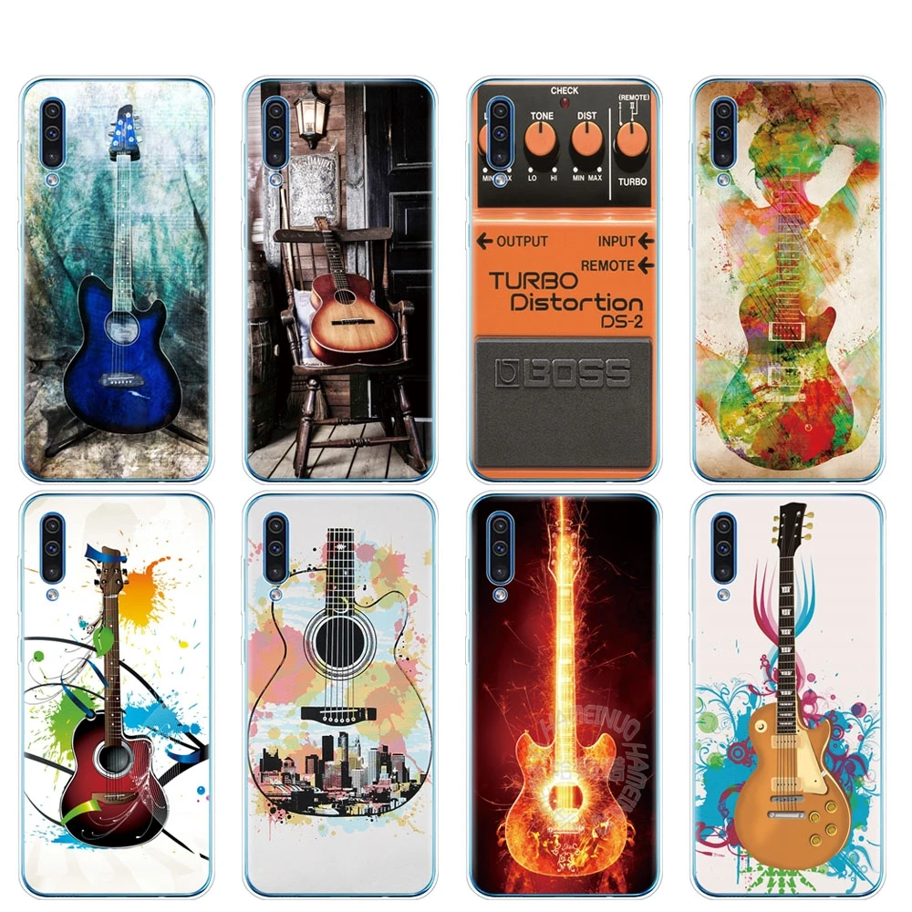 

silicon phone cover case for Samsung Galaxy S10 E PLUS A10 A20 A30 A40 A50 A70 A10E A20E M20 cover guitar Electric bass