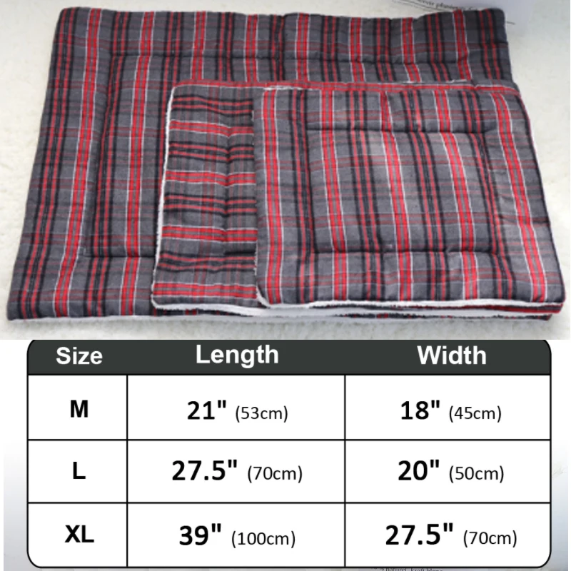 Title 1, Winter Warm Dog Cat Mat Fashion Plaid Thick Dog...