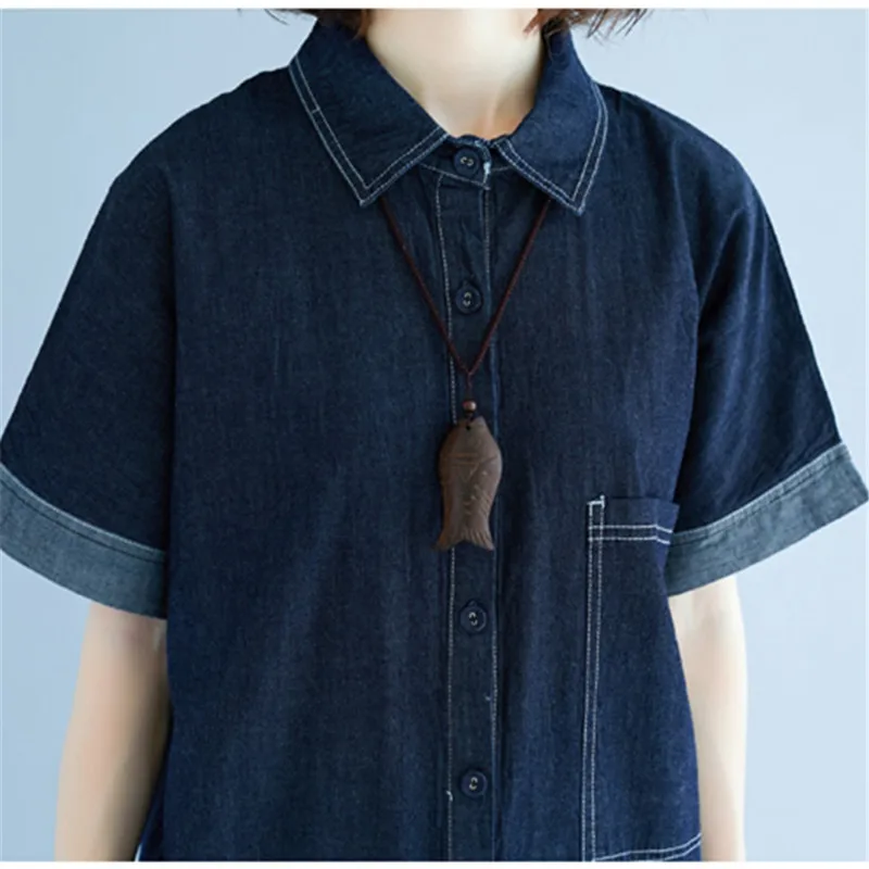 Korean Jean Jumpsuit Ladies 2020 Summer Short Sleeve Overalls Playsuit Female Pocket Loose Casual Denim Women комбенизон Z172