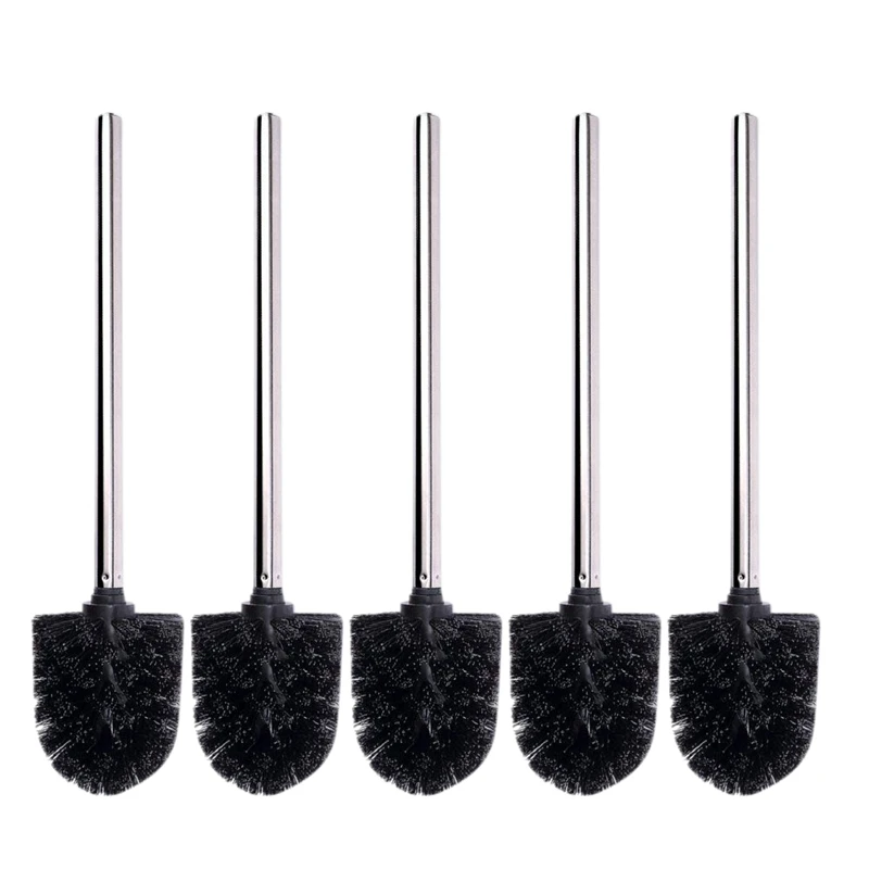 

ABSF A Pack of 5 Spare Toilet Brush Heads Can Be Replaced with Black Compatible Cartridges Black Brush Head Handle Stainless Ste