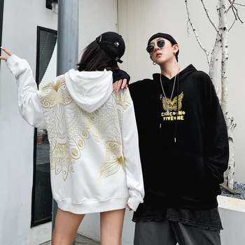 

Hip-hop street owl gilt hoodie loose-fitting hoodie for women's print hoodies