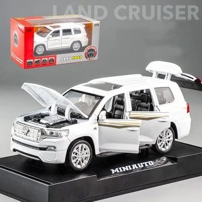 Высокая симитация 1:32 SUV сплав металлическая модель автомобиля Игрушечная машина оттяните назад Звук Свет мигает для детей взрослых подарки на день рождения машинки - Цвет: White With Box