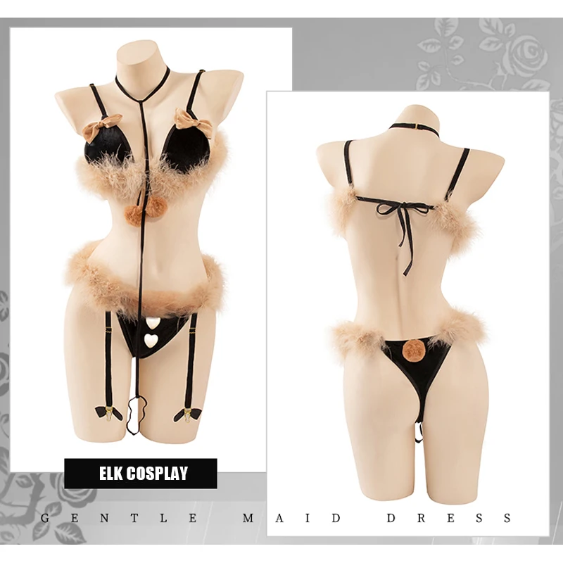 Paloli Ojbk Adorable Elk Xmas Cosplay Costumes Fuzzy Bra With Bow-knot Panties Outfit For Women Flirt Sexy Lingerie Uniform 0630 -Zentai shop online H9bf1c788e3e64cc88e1cc70cc0592ce22.jpg