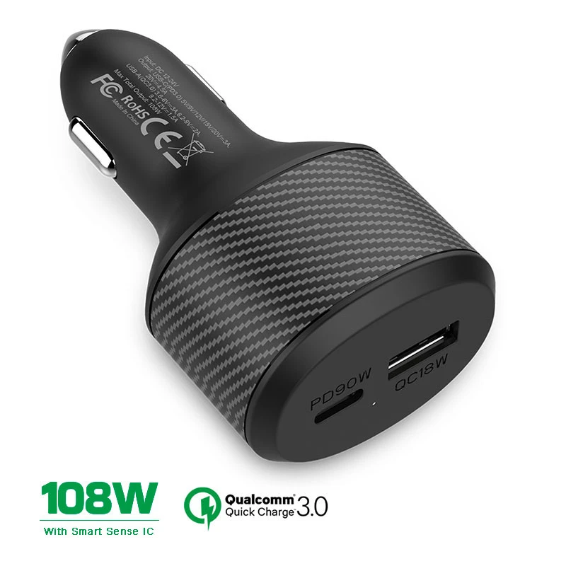 car lighter usb 108W USB PD QC3.0 Car Fast Charging Adapter For MacBook Air iPhone 13 Pro Max 12 SAMSUNG XIAOMI Dell HP Nintendo Switch Laptop samsung usb c car charger Car Chargers