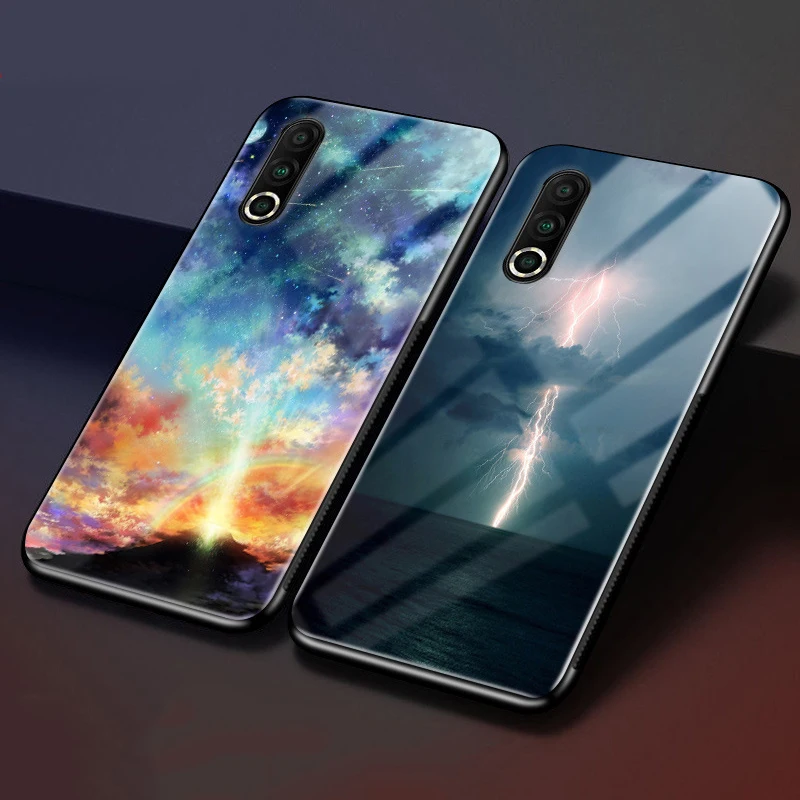 Для Meizu 16 S Pro Чехол Жесткий PC Пластиковый стеклянный чехол для телефона черный TPU бампер чехол для Meizu 16 S 16 S Pro 16SPro чехол M973Q Coque
