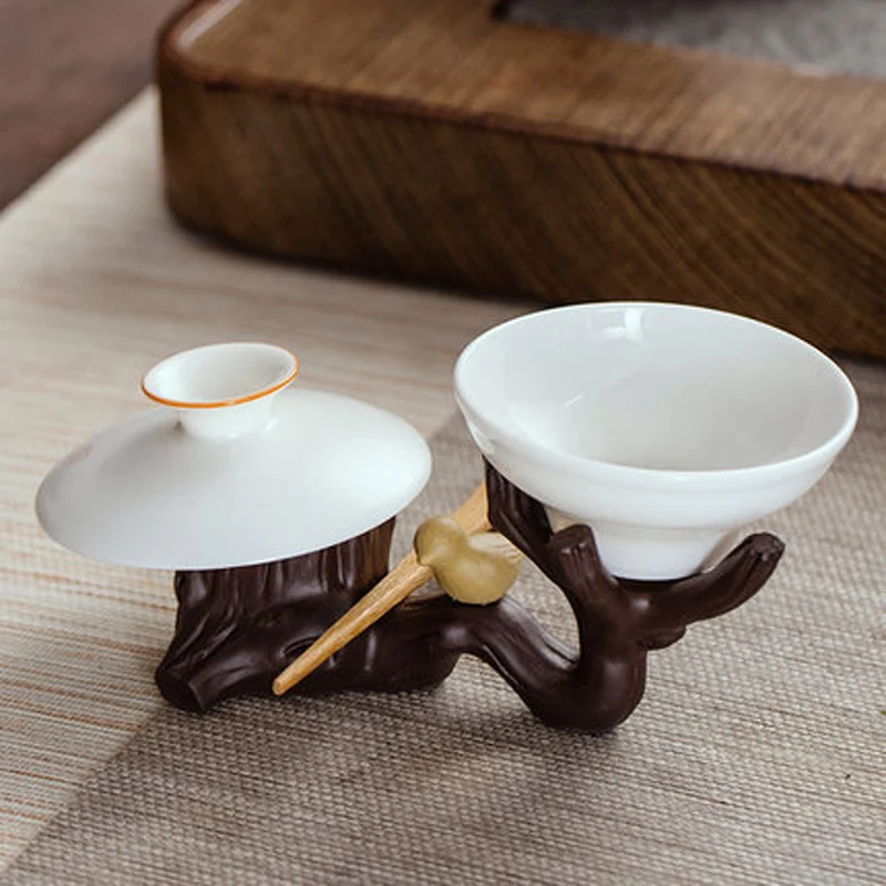 Creative Purple Clay Cover, Tea Saucer Pot Cover, Bowl Holder, Petplay Plate, Tea Set, Ceremony Accessories, Filter Frame