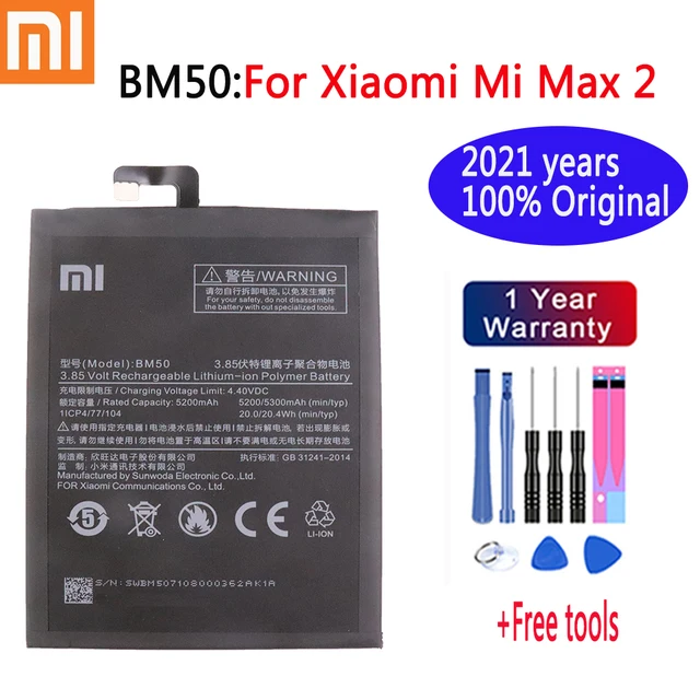 2021 Jaar Xiaomi Originele Vervanging BM50 Batterij Voor Xiaomi Mi Max 2 Max2 Echt Telefoon Batterij 5300Mah + Gratis gereedschap