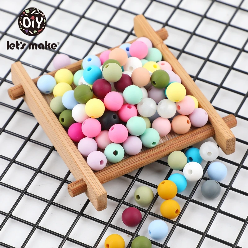 Let'S Make 1000pc силиконовый грызун силиконовый бисер ребенок прорезывание зубов Bpa бесплатно детские игрушки грызунки Монтессори Детские Силиконовые Прорезыватели