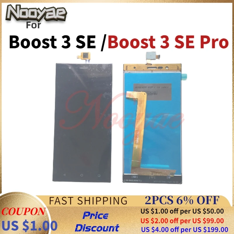 5-дюймовый черный сенсорный экран для Boost 3 SE / Pro ЖК-дисплей + дигитайзер сенсорного