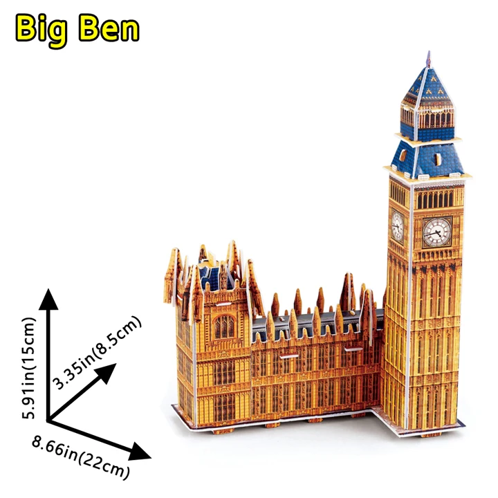 Toyvian 2 Conjuntos Quebra-cabeça Do Big Ben Quebra-cabeças De Tamanho  Grande Estátua Do Big Ben Inglaterra Estátua De Marcos Escultura Do Big Ben  Papel Tridimensional Filho Londres