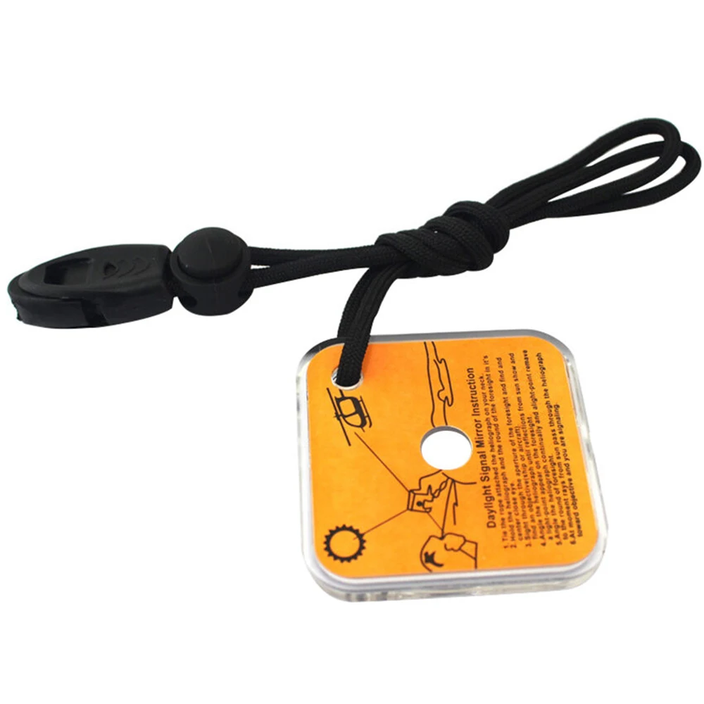 

2pcs Outdoor Multifunctional Survival Mirror Practical Emergency Kit Reflective Survival Signal Tool With Whistle Targeting