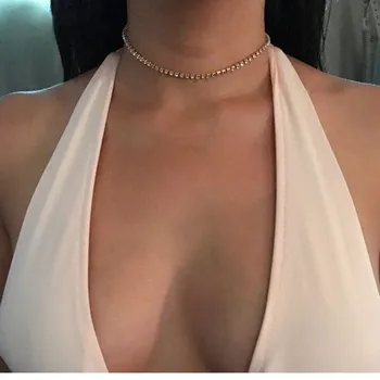 

New Elegant Dazzling CZ Diamonds Choker Necklace Luxury Tennis Chain Necklace For Women Jewelry Gift