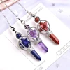 1PC Natural Crystal Small Merkaba Pendulum Pendants Star Class Hexagon Pillar Scepter Reiki Healing Stone Men Women Jewelry Gift 4