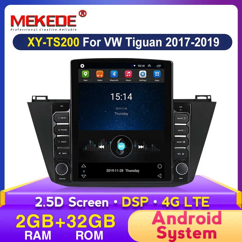 Автомагнитола MEKEDE 2 Гб ОЗУ 32 ПЗУ видео GPS навигация для VW Tiguan 2017 2018 2019 Canbus 4G LTE Wifi BT