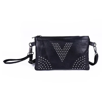 

Pu Leather Black Handbags Women Clutch Bag Messenger Bag Leather Shoulder Crossbody Bag Mobile Phone Envelopes Packets
