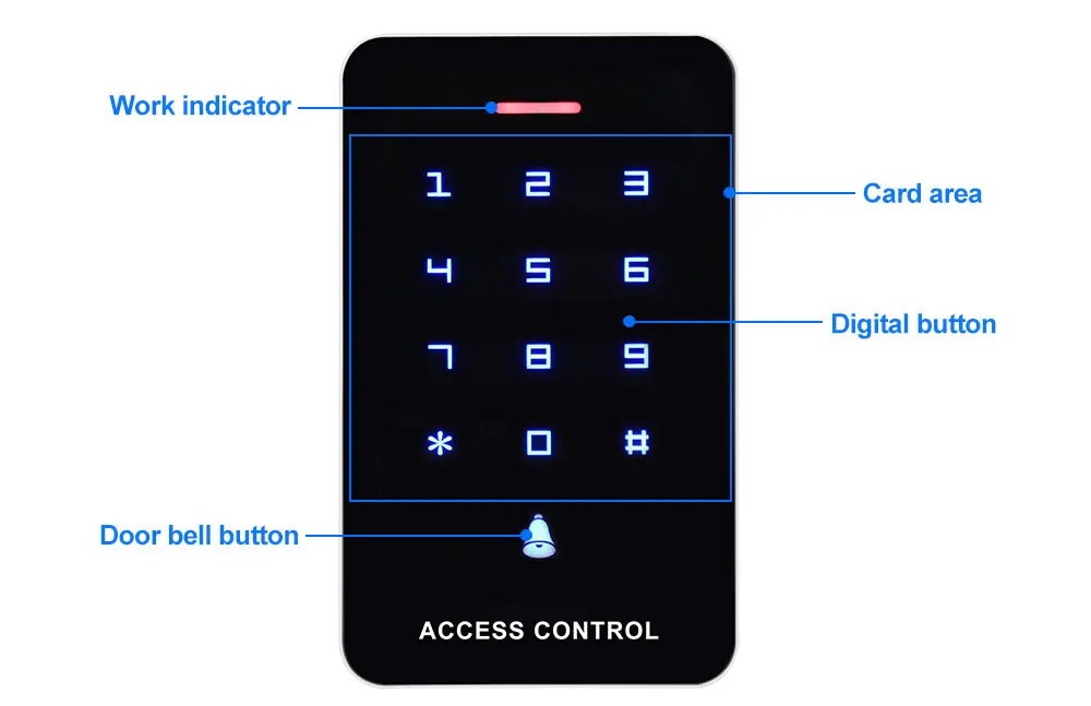 DC12V сенсорная RFID Клавиатура система контроля доступа открывалка для двери умный контроллер доступа RFID WG26+ 10 шт 125 кГц EM4100 брелки