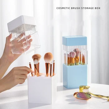 

Cosmetic Storage Box Makeup Organizer Makeup Brush Holder Jewelry Storage Box Cotton Swab Makeup Remover Plastic Box Waterproof