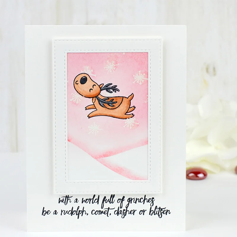 Прозрачные штампы с изображением животных рождественского оленя для