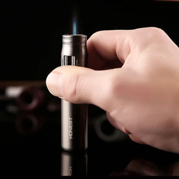 

Alkane gas lighter torch turbo jet butane metal windproof cigar lighter 1300 C fixed fire portable gadget man