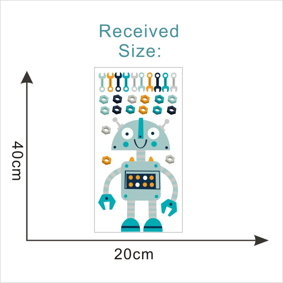 Милый мультфильм роботы Наклейка на стену DIY съемные обои дети детская спальня художественные наклейки Виниловые фрески домашний декор стен - Цвет: CCS4024B