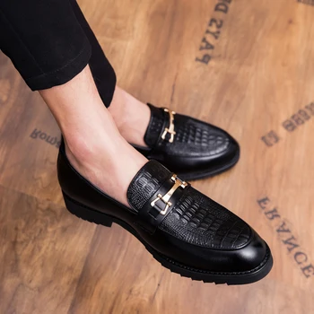 

Italian Style Pointed Toe Men Formal Leather Shoes Wedding Dress Male Brogue Shoe Casual Business Office Loafers Zapatos Hombre
