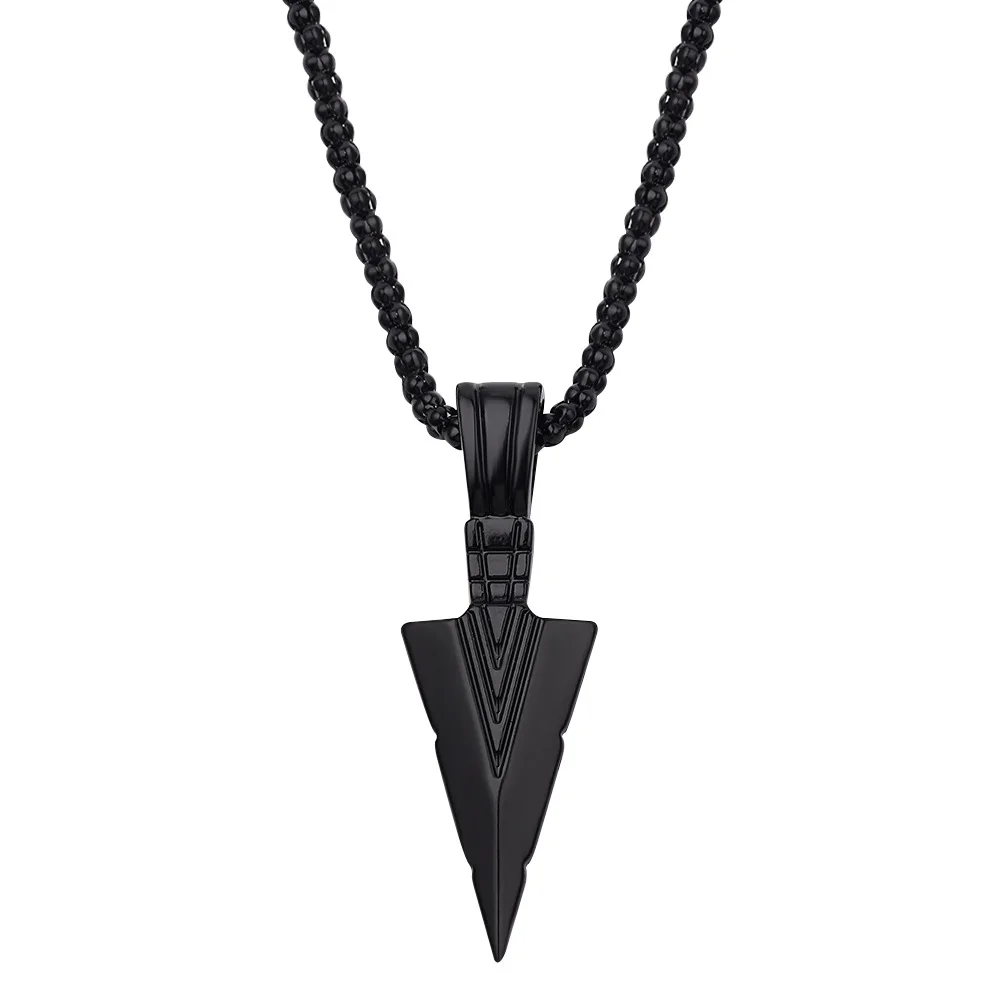 2021 Fashion New Black Rectangle Pendant Necklace Men Trendy Simple Stainless Steel Chain Men Necklace Jewelry Gift