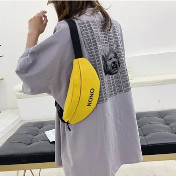 

New Canvas Waist Bag Women Belt Bags Fanny Pack New Trend Chest Packs Banana Bags Hip Hop Package Bum Bags 3 Colors For Choose