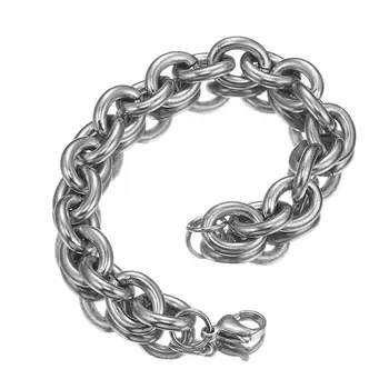 

Wholesale Unisex's Wristband 316L Stainless Steel Silver Color Rolo Handmade Link Chain Mens Womens Bracelet Bangle Hotsale