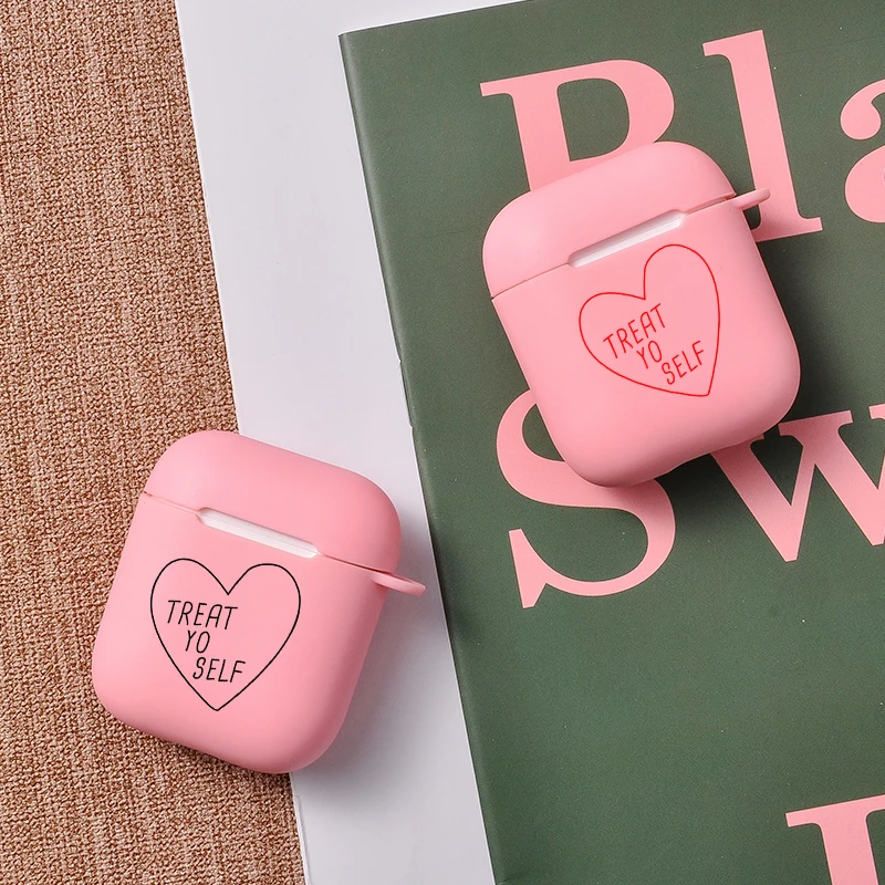 Симпатичный простой чехол с надписью Love Text для airpods мягкий силиконовый 2