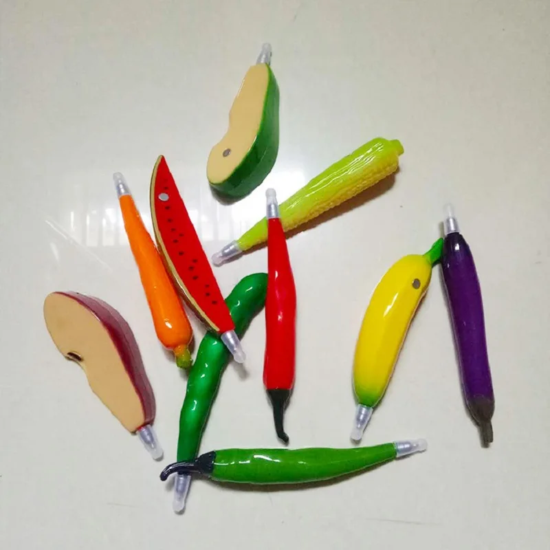 Kawaii Magnetic Fruit Vegetable Shaped Novelty Ballpoint Gel Pens With Magnet 
