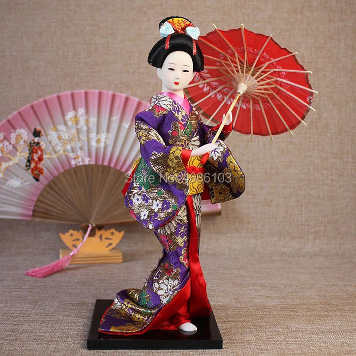 Marioneta de paraguas japonesa, Kimono encantador, figuras de Geisha, con hermoso kimono, decoración nueva, regalo de cumpleaños _ - AliExpress Mobile