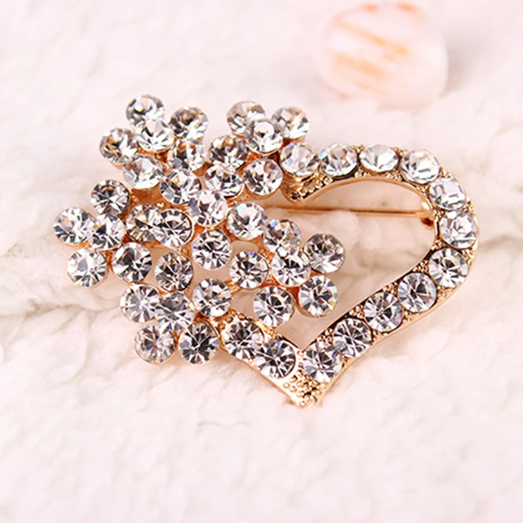 Crystal Heart Shape Brooch Christmas Gifts Gift For Your Daughter, Lover, Girlfriend