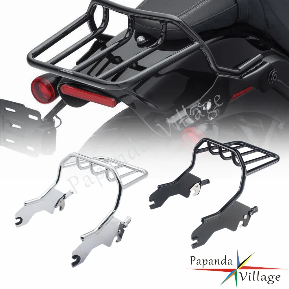 

Быстросъемная Двухуровневая багажная стойка для Мотоциклов Harley Softail FLSB FXLR FXLRS Sport Glide Low Rider 2018-2020, хром/черный