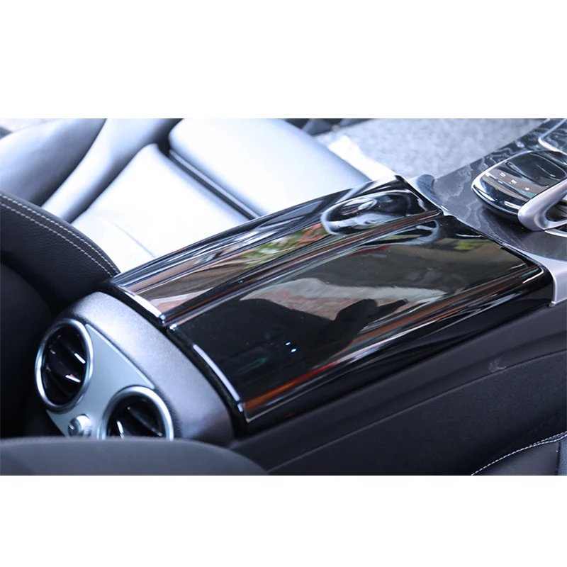Для Mercedes Benz GLC260L C180L C260L GLC300L углеродное волокно цвет центральной консоли подлокотник коробка панель украшение крышка отделка ABS - Название цвета: Белый