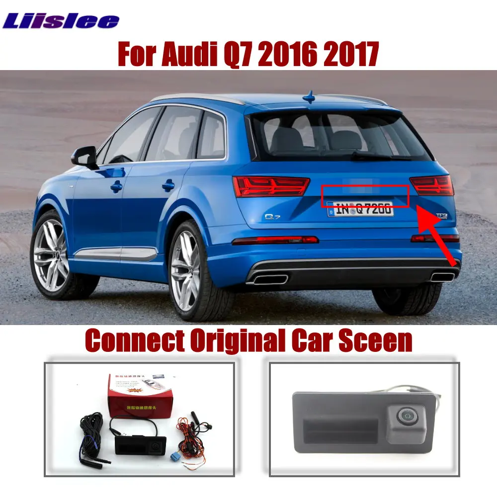 Автомобильная камера для Audi Q7, экран, Обновленная камера заднего вида с динамической траекторией, камера для парковки, ручка багажника