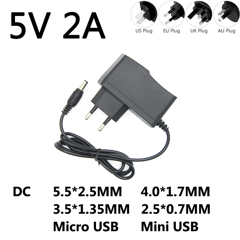 Dc 5 V 2A Ac 100-240V Convertitore Adattatore Di Alimentazione 5 V Volt 2000Ma Interruttore Caricabatterie Mini Micro Usb