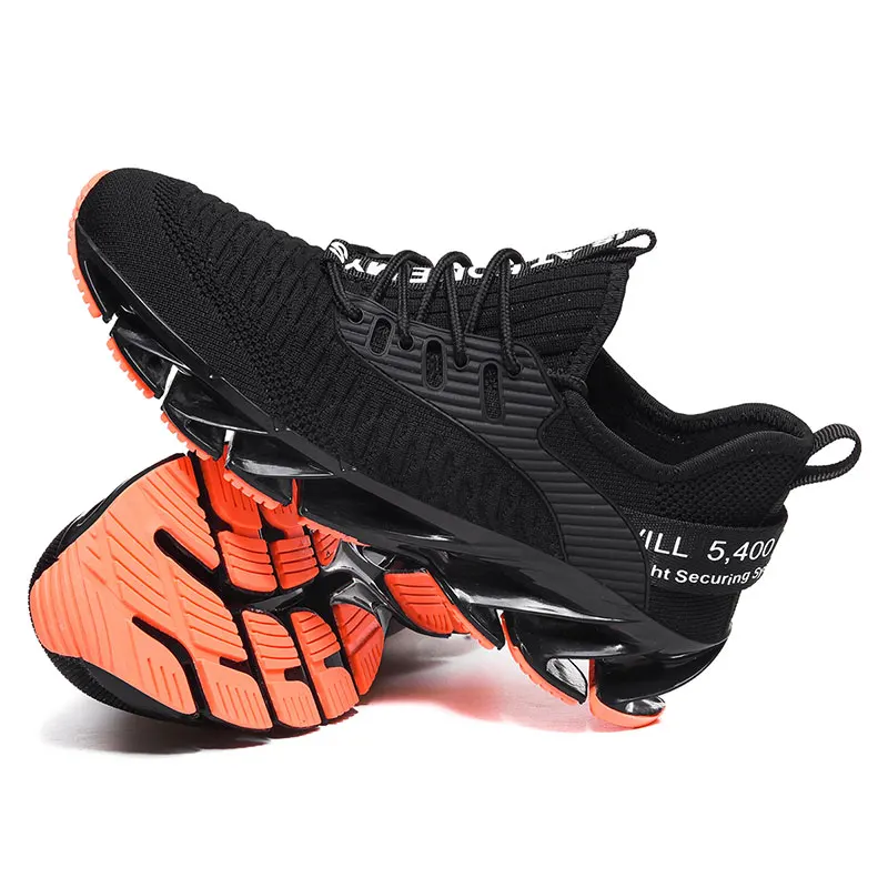 Мужские спортивные кроссовки с резиновой подошвой; уличные кроссовки для тренировок; качественные мужские кроссовки для занятий спортом; прогулочная обувь из сетчатого материала - Цвет: Black
