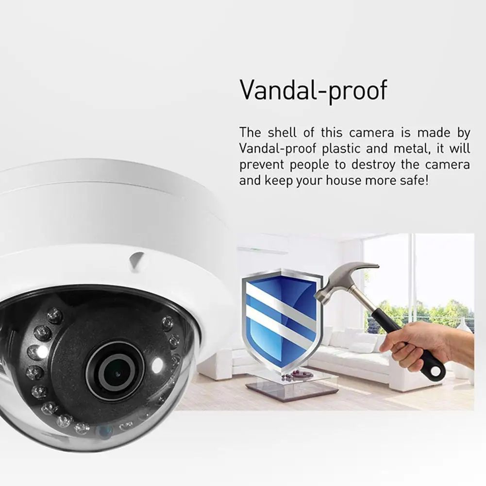 2MP POE купольная ip-камера для помещений, сетевая камера безопасности, металлическая камера наблюдения s 45 ft, поддержка ночного видения ONVIF