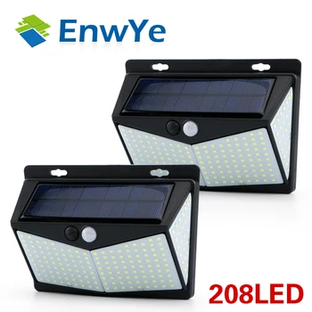 

EnwYe 208 LED Solar Light Outdoor Solar Lamp Powered Sunlight Waterproof PIR Motion Sensor Street Light for Garden Decoration