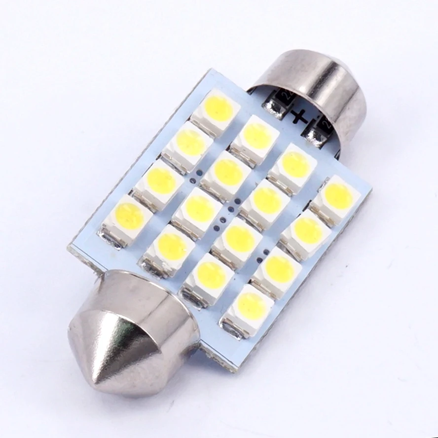 1 шт. 3528 1210 белый 16 SMD СВЕТОДИОДНЫЙ Автомобильный Купол гирлянда внутренние лампы