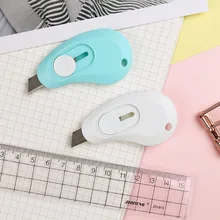 Mini couteau utilitaire portable couleur bonbon, petit ouvre boîte express ouvre lettre couteau en papier, papeterie d'apprentissage