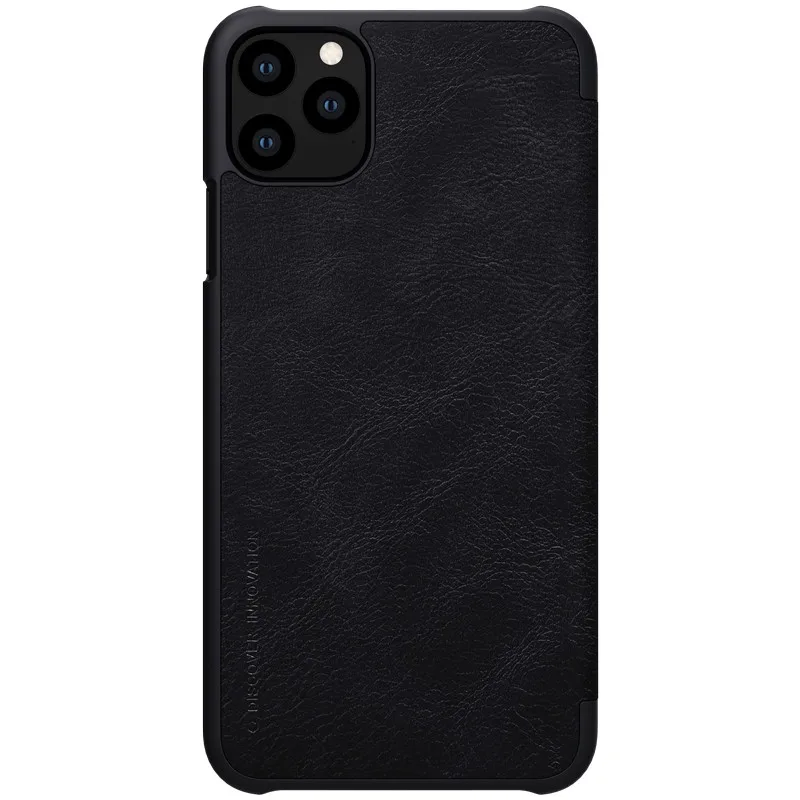 10 шт./лот NILLKIN Qin серии Бумажник Флип кожаный чехол для iphone 11 pro 5,8 дюймов из натуральной кожи флип чехол - Цвет: Черный