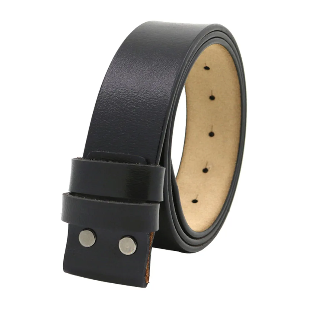 Black Brown Plain Leather Strap Snap on 